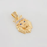 Dije León 3.2 g / 1 in Dos Oros Amarillo Blanco 18K