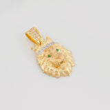 Dije Leon 3.35 g / 3/4 in Dos Oros Amarillo Blanco 18K