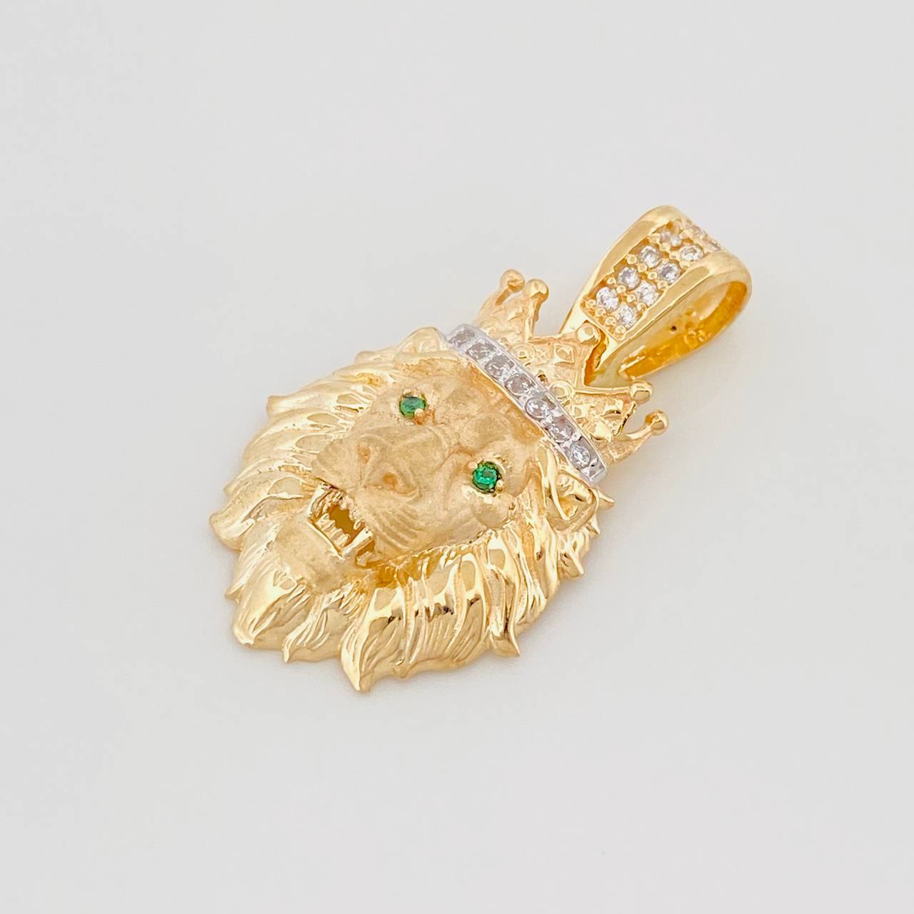 Dije León 3 g / 1 in Dos Oros Amarillo Blanco 18K
