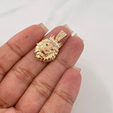 Dije León 3 g / 1 in Dos Oros Amarillo Blanco 18K