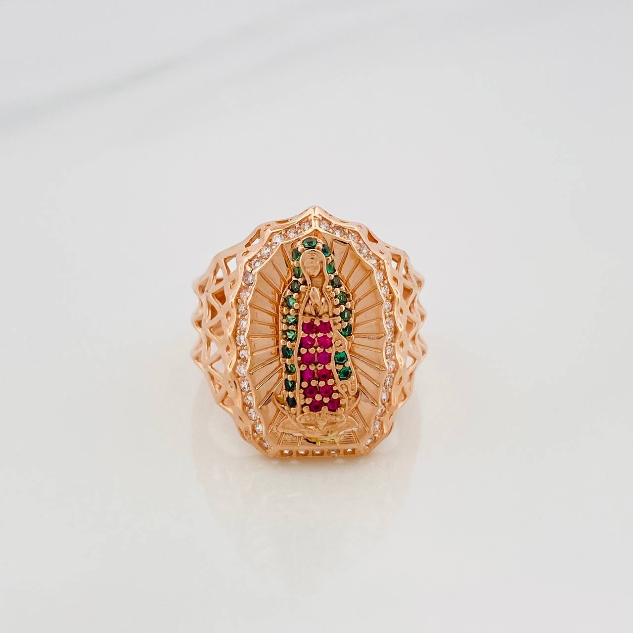 Virgin of Guadalupe Ring 4.9 g / T7 18K Rose Gold