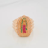 Virgin of Guadalupe Ring 6.7 g / T9 1/2 18K Rose Gold