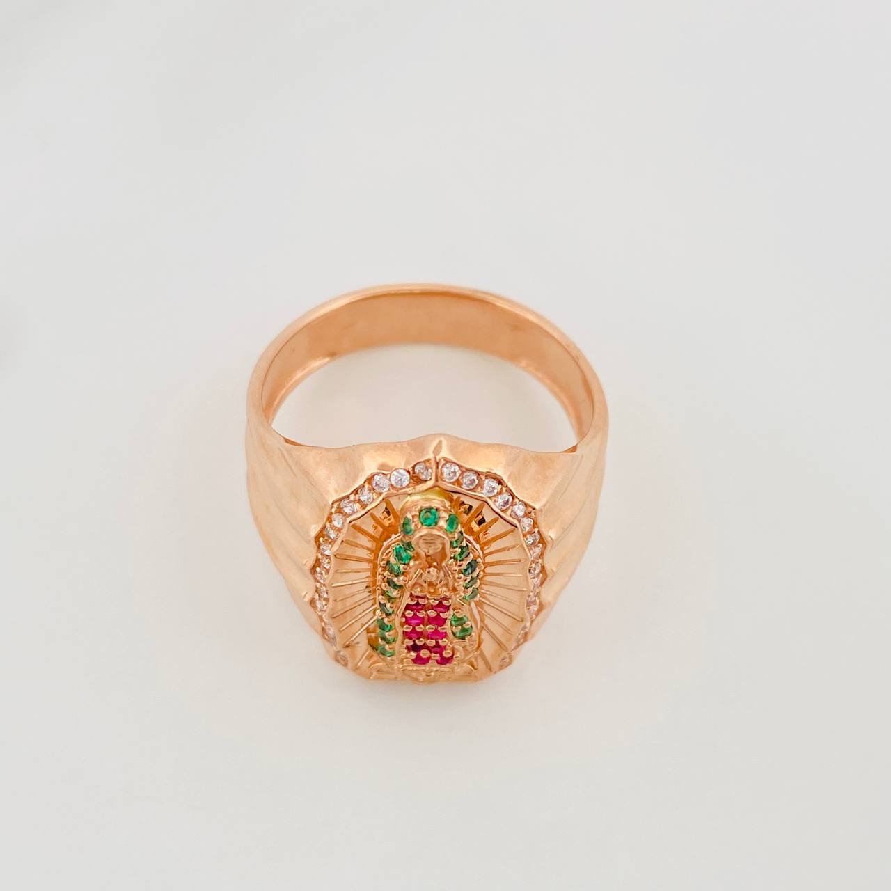 Virgin of Guadalupe Ring 6.7 g / T9 1/2 18K Rose Gold