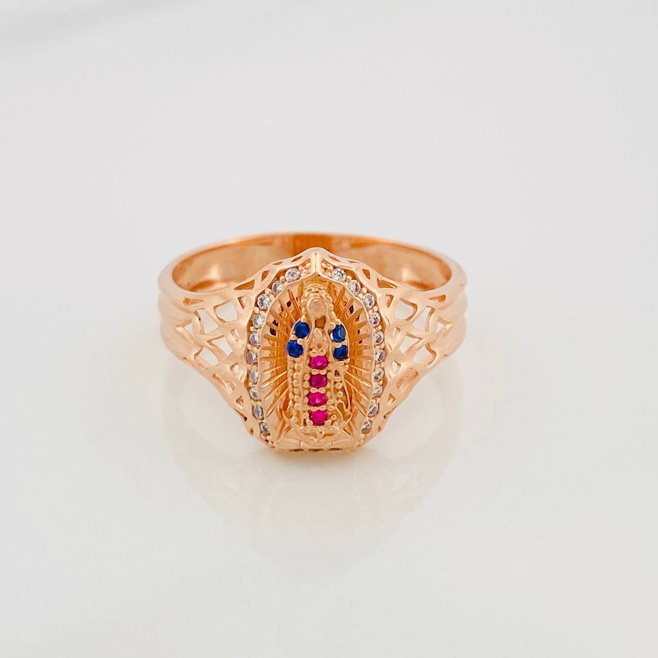 Anillo Virgen De Guadalupe 3.7 g / T9 Oro Rosa 18K