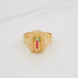 Virgin of Guadalupe Ring 3.3 g / Size 7 3/4 Yellow Gold 18K