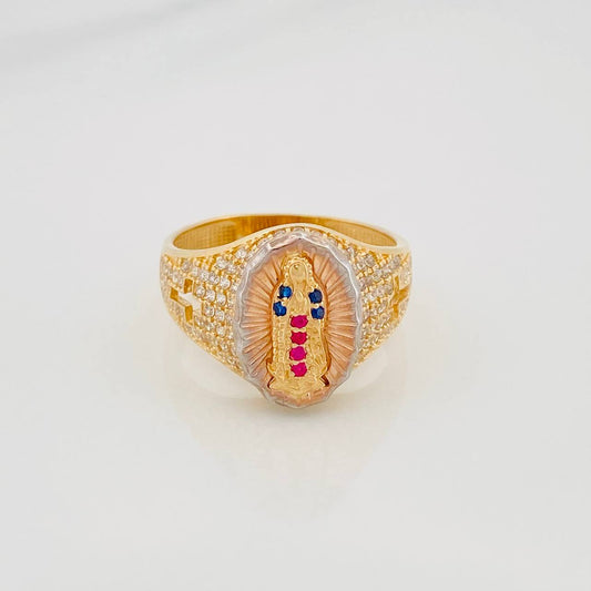 Anillo Virgen De Guadalupe 4.55 g / T7 Tres Oros 18K
