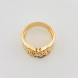 Saint Michael Archangel Ring 8.55 g / Size 9 1/2 Three Golds 18K