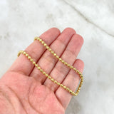 Pulso Militar 6.5gr / 20cm / 3mm Bolas Diamantadas Luna Oro Amarillo  *