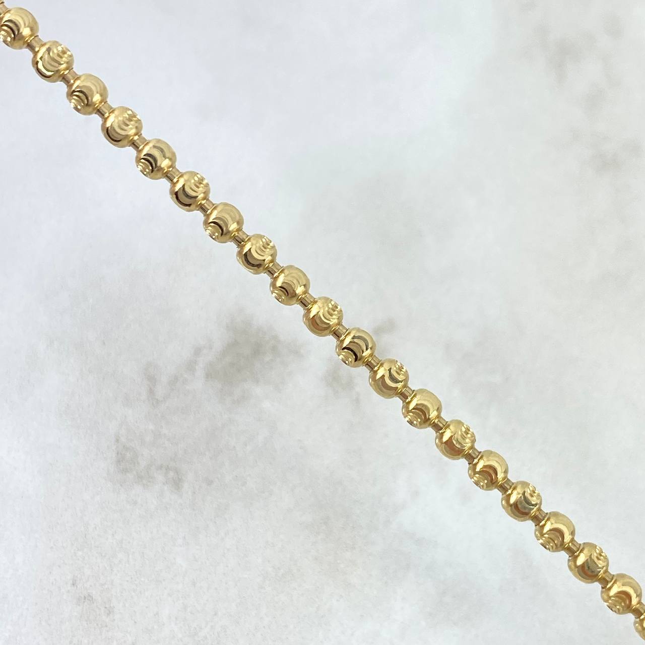 Pulso Militar 6.5gr / 20cm / 3mm Bolas Diamantadas Luna Oro Amarillo  *