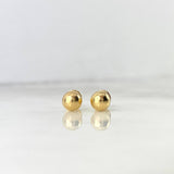 Stud Earrings Bead 0.6gr / 6mm Polished 18K Yellow Gold &