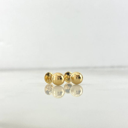 Topos Bola Lisa 0.6 g / in / 6 mm Oro Amarillo 18K