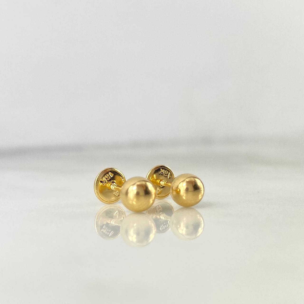 Topos Bola Lisa 0.5 g / in / 5 mm Oro Amarillo 18K