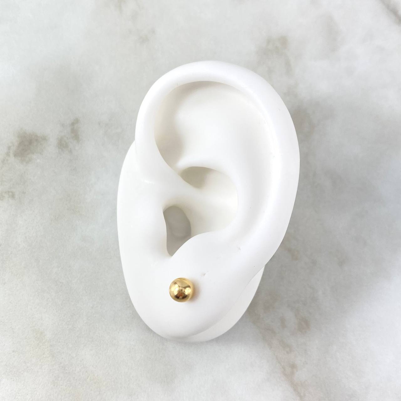 Stud Earrings Bead 0.55gr / 5mm Polished 18K Yellow Gold ©