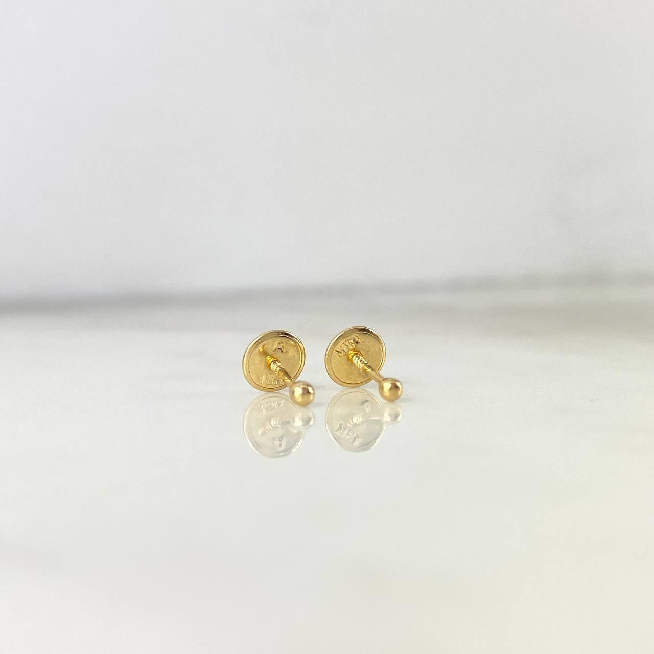 Plain Bead Stud Earrings 0.3g / in / 2mm Yellow Gold 18K