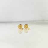 Plain Bead Stud Earrings 0.3g / in / 2mm Yellow Gold 18K