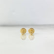 Plain Bead Stud Earrings 0.3g / in / 2mm Yellow Gold 18K