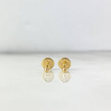 Plain Bead Stud Earrings 0.3g / in / 2mm Yellow Gold 18K