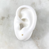 Plain Bead Stud Earrings 0.3g / in / 2mm Yellow Gold 18K