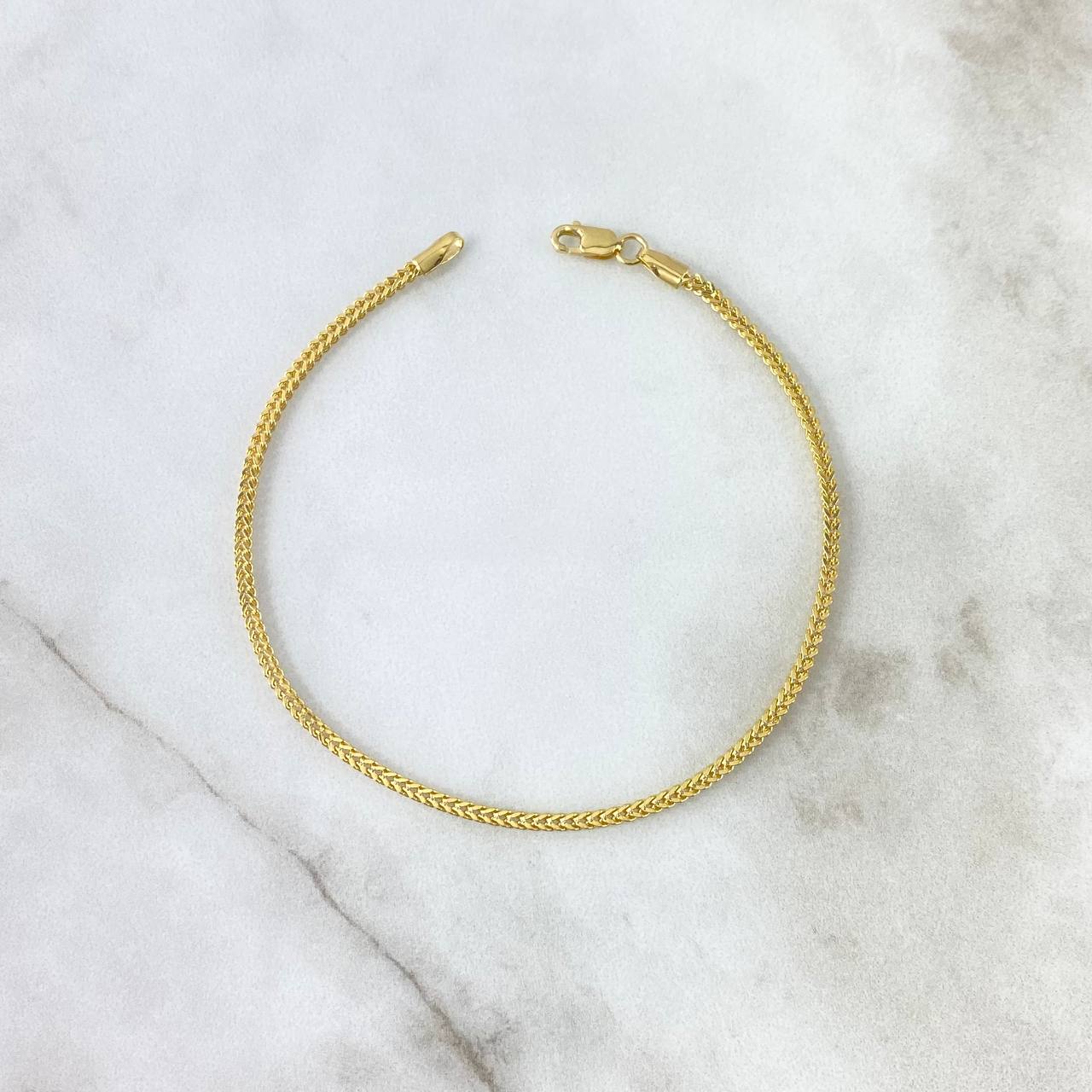 Pulso Franco 2.6gr / 8 in / 2.2mm Oro Amarillo +3 18K *