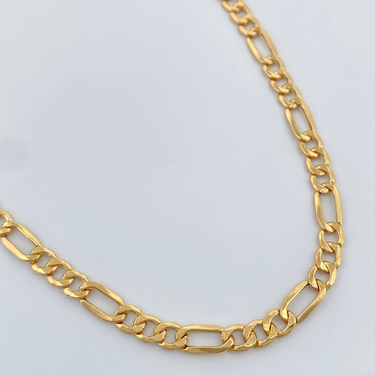 Cadena Figaro 9gr / 23 3/4 in / 4.35mm Oro Amarillo +1 18K %