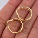 Daki Hoop Earrings 1.55gr / 3/4 in / Three 18K Golds