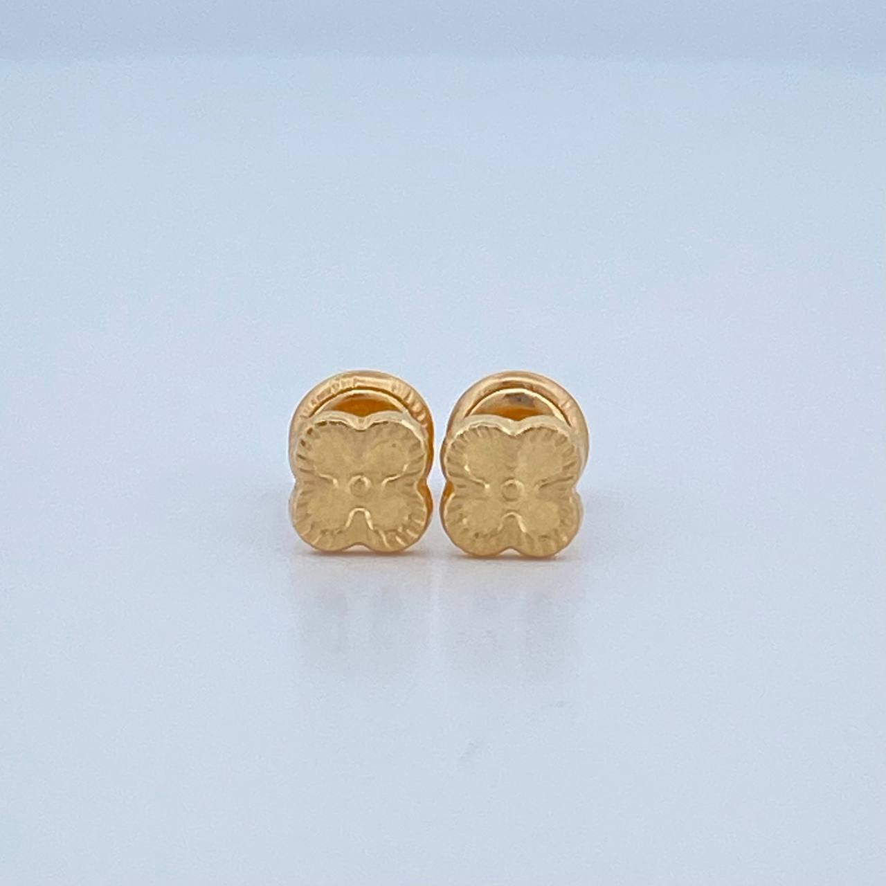 Clover Stud Earrings 0.6gr / 18K Yellow Gold &