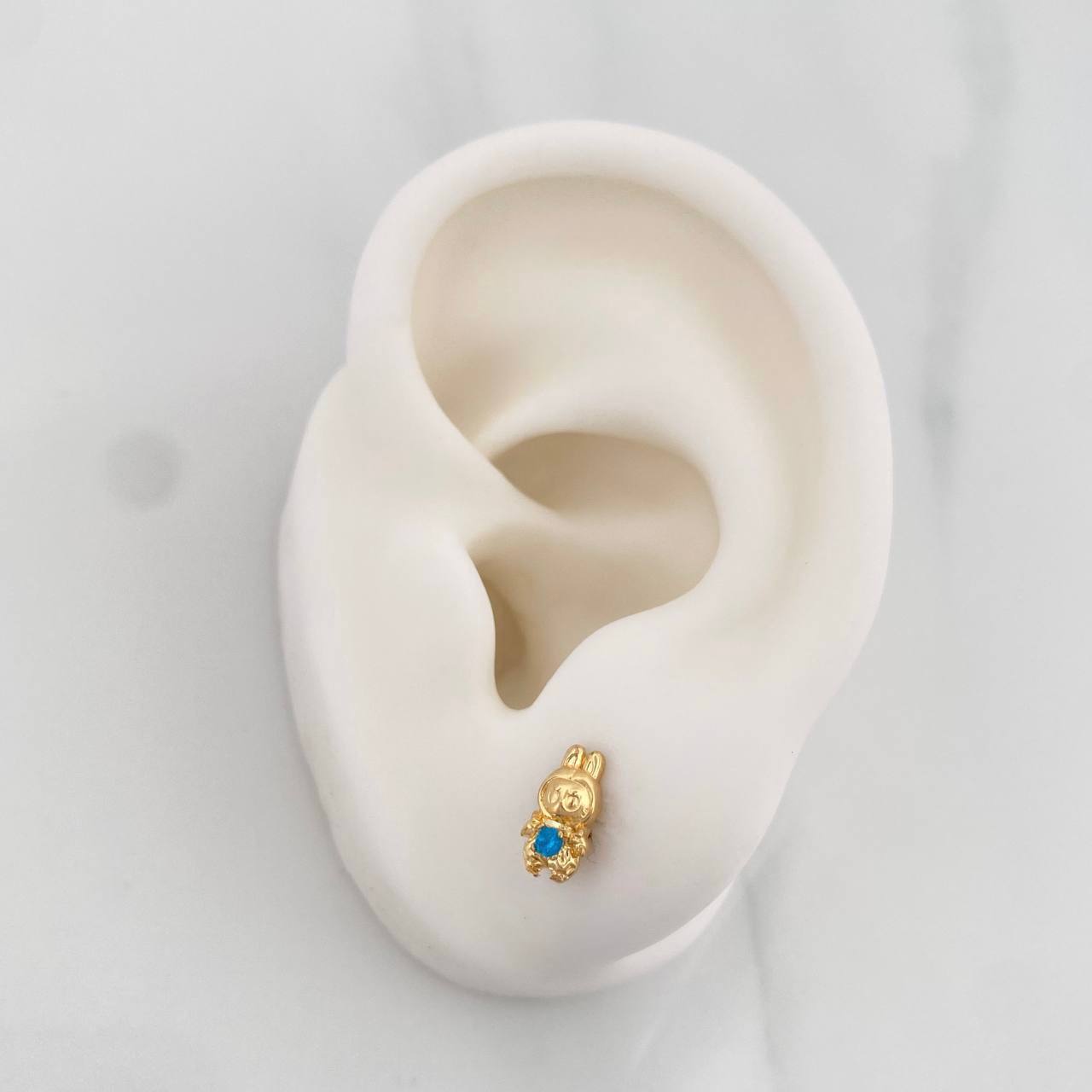 Topos Conejo Sonriente 0.75gr / 8mm Oro Amarillo 18K %