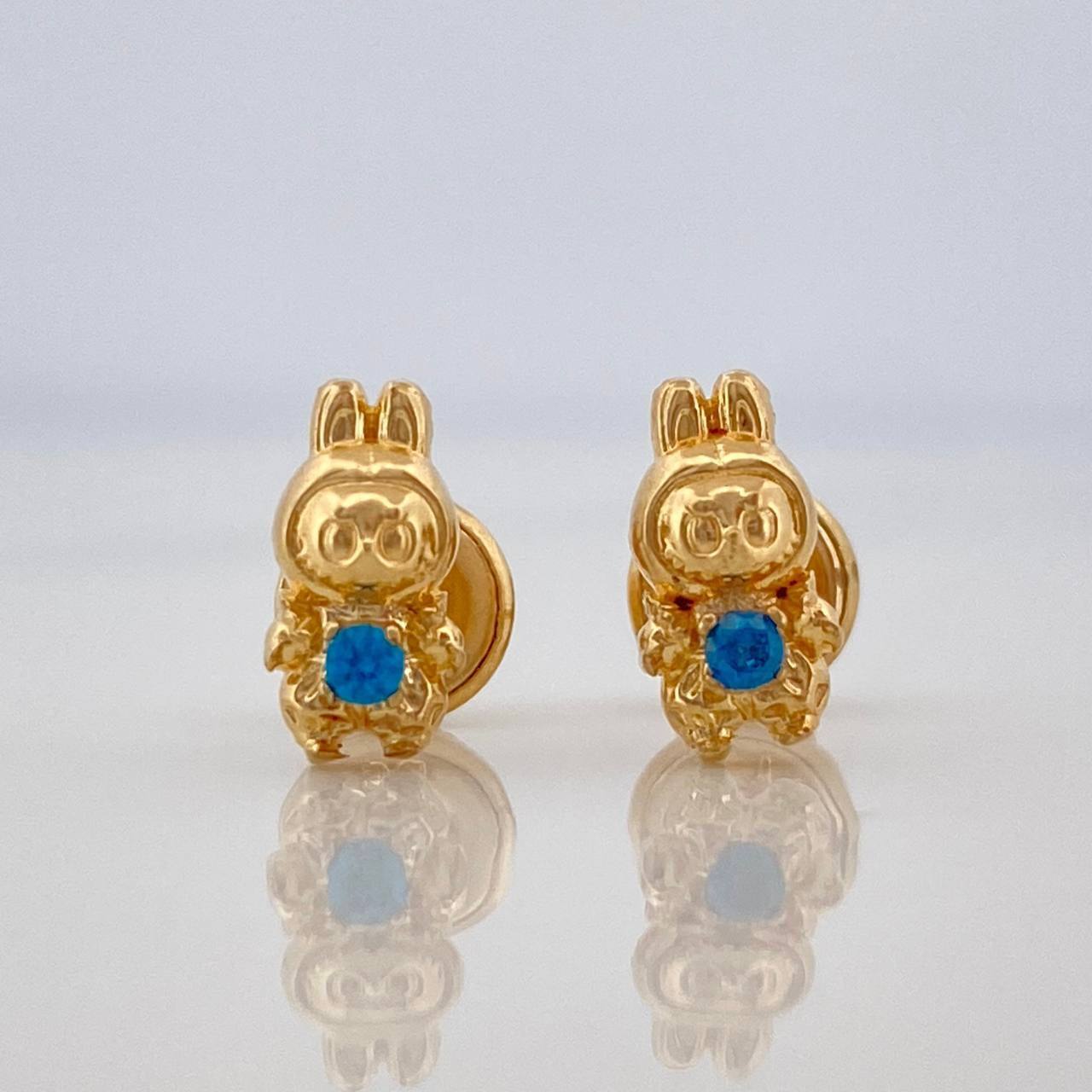 Stud Earrings Smiling Rabbit 0.75gr / 8mm Yellow Gold 18K %