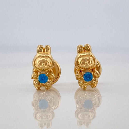 Stud Earrings Smiling Rabbit 0.75gr / 8mm Yellow Gold 18K %