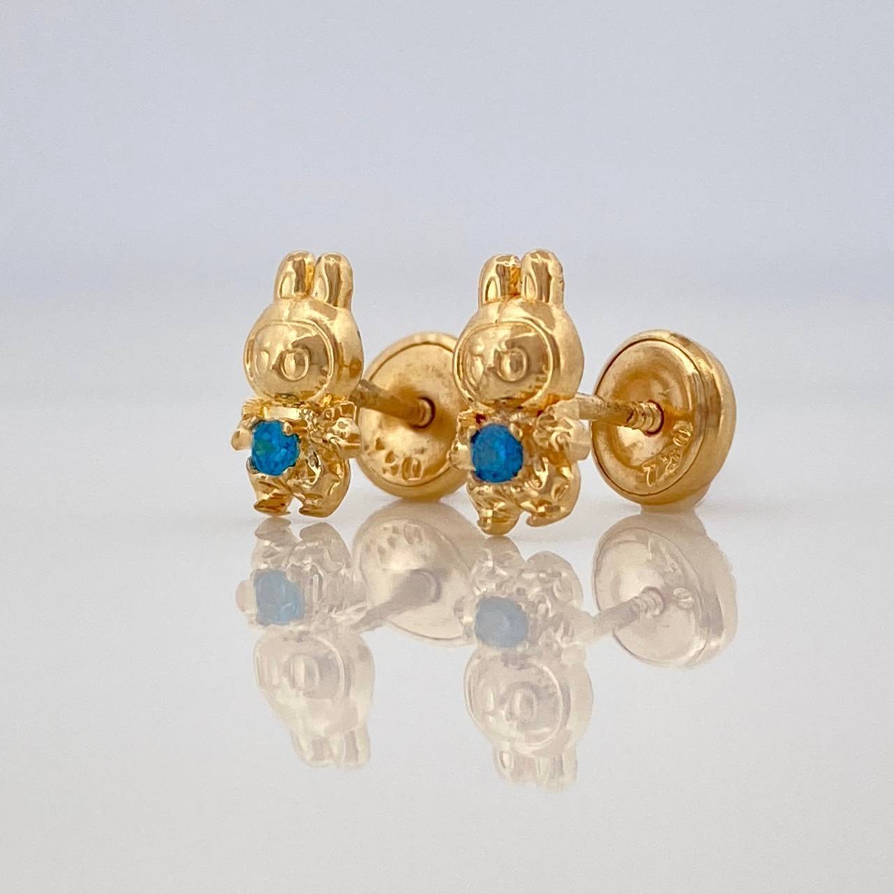 Stud Earrings Smiling Rabbit 0.75gr / 8mm Yellow Gold 18K %