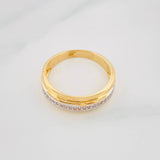 Channel Band Ring 3.5g / T8 1/4 Two-Tone Yellow White Gold 18K