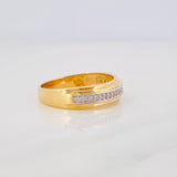 Channel Band Ring 3.5g / T8 1/4 Two-Tone Yellow White Gold 18K
