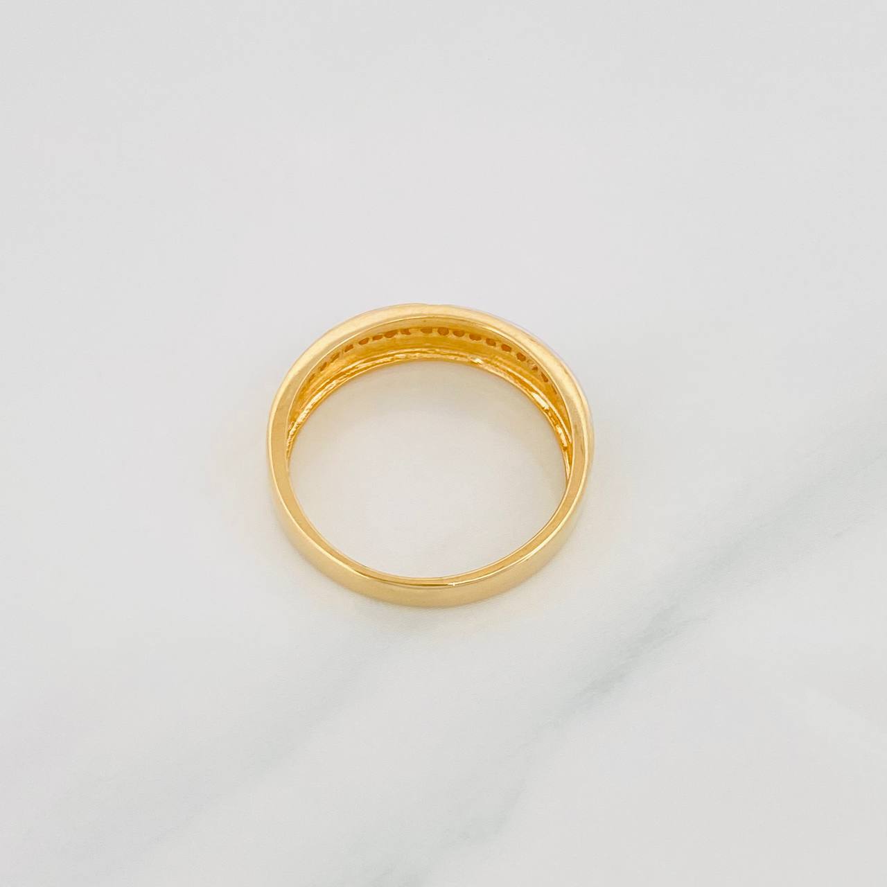 Channel Band Ring 3.5g / T8 1/4 Two-Tone Yellow White Gold 18K