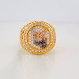 Saint Michael Archangel Ring 7.3g / T9 1/4 Three Golds 18K