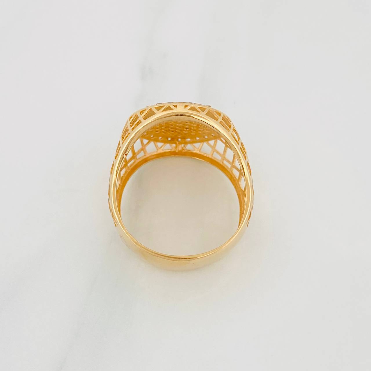 Saint Michael Archangel Ring 7.3g / T9 1/4 Three Golds 18K