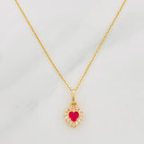 Set Cadena Aro Seguido + Dije Corazon / 1.75g / 18 in Oro Amarillo 18K