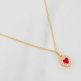 Set Cadena Aro Seguido + Dije Corazon / 1.75g / 18 in Oro Amarillo 18K