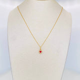 Set Cadena Aro Seguido + Dije Corazon / 1.75g / 18 in Oro Amarillo 18K