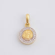Pendant Medal Saint Benedict 1.55g / 3/4 in Two-Tone Yellow White Gold 18K