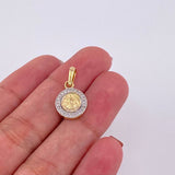 Pendant Medal Saint Benedict 1.55g / 3/4 in Two-Tone Yellow White Gold 18K