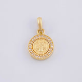 Dije Medalla San Benito 1.6g / 3/4 in Oro Amarillo 18K