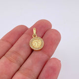 Dije Medalla San Benito 1.65g / 3/4 in Oro Amarillo 18K