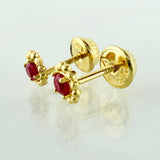 Topos Flor Girasol 0.8gr / 5mm Oro Amarillo 18K