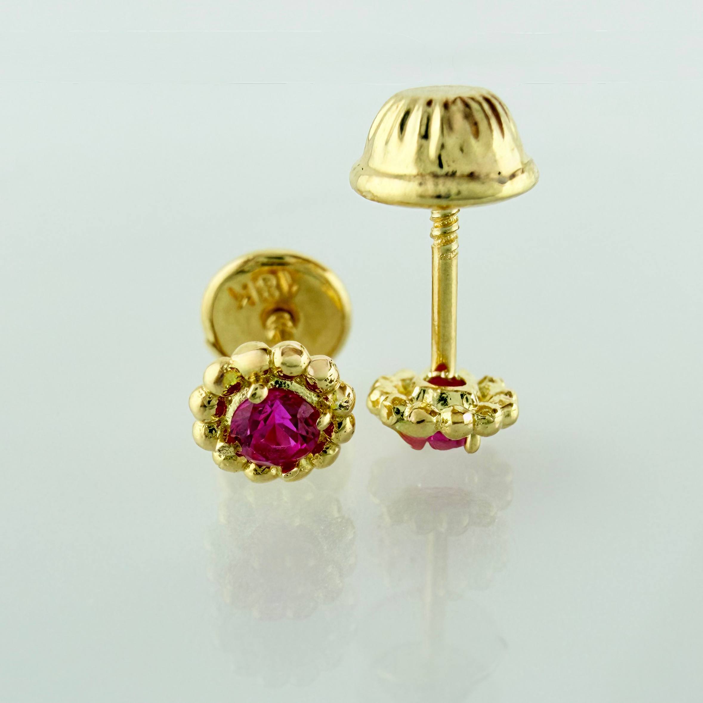 Topos Flor Girasol 0.75gr / 5mm Oro Amarillo 18K