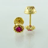 Topos Flor Girasol 0.8gr / 5mm Oro Amarillo 18K