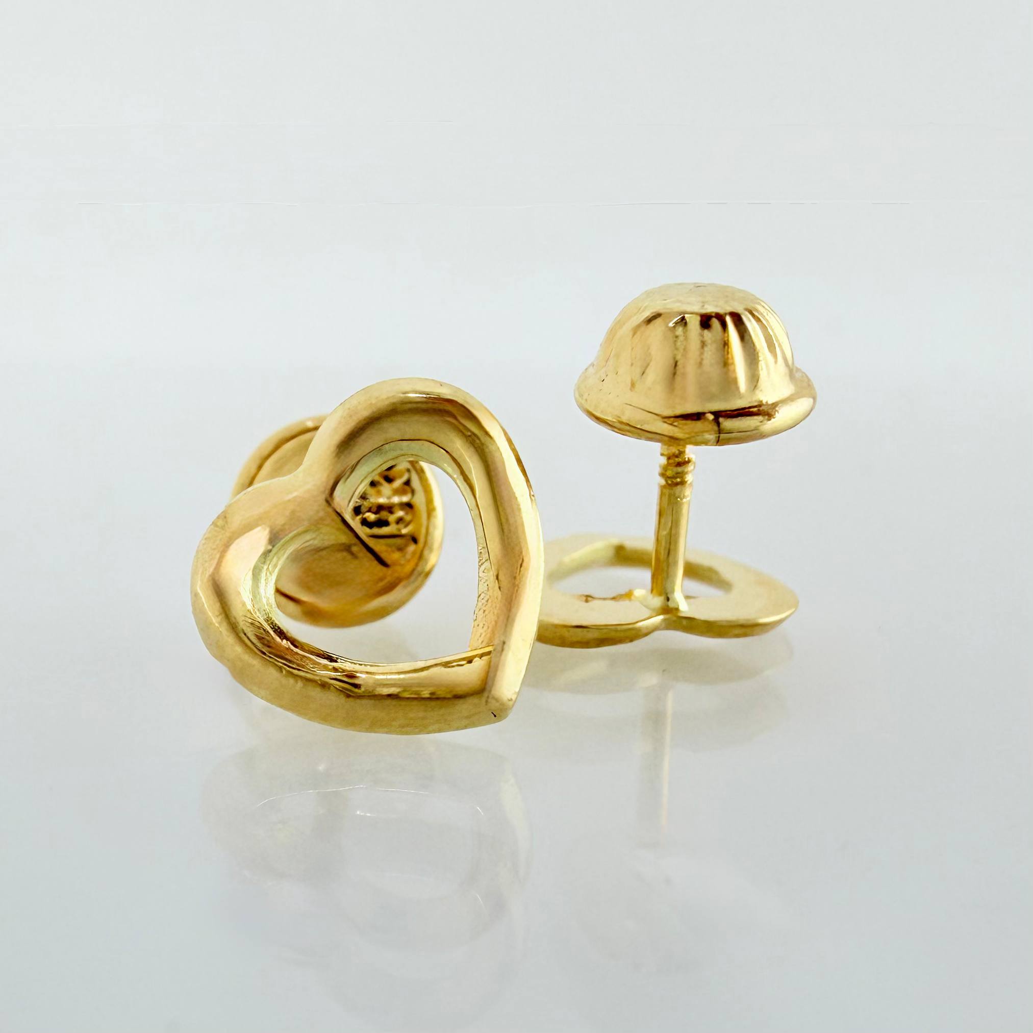 Stud Earrings Heart 0.65gr / 8mm Yellow Gold 18K