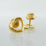 Stud Earrings Heart 0.65gr / 8mm Yellow Gold 18K