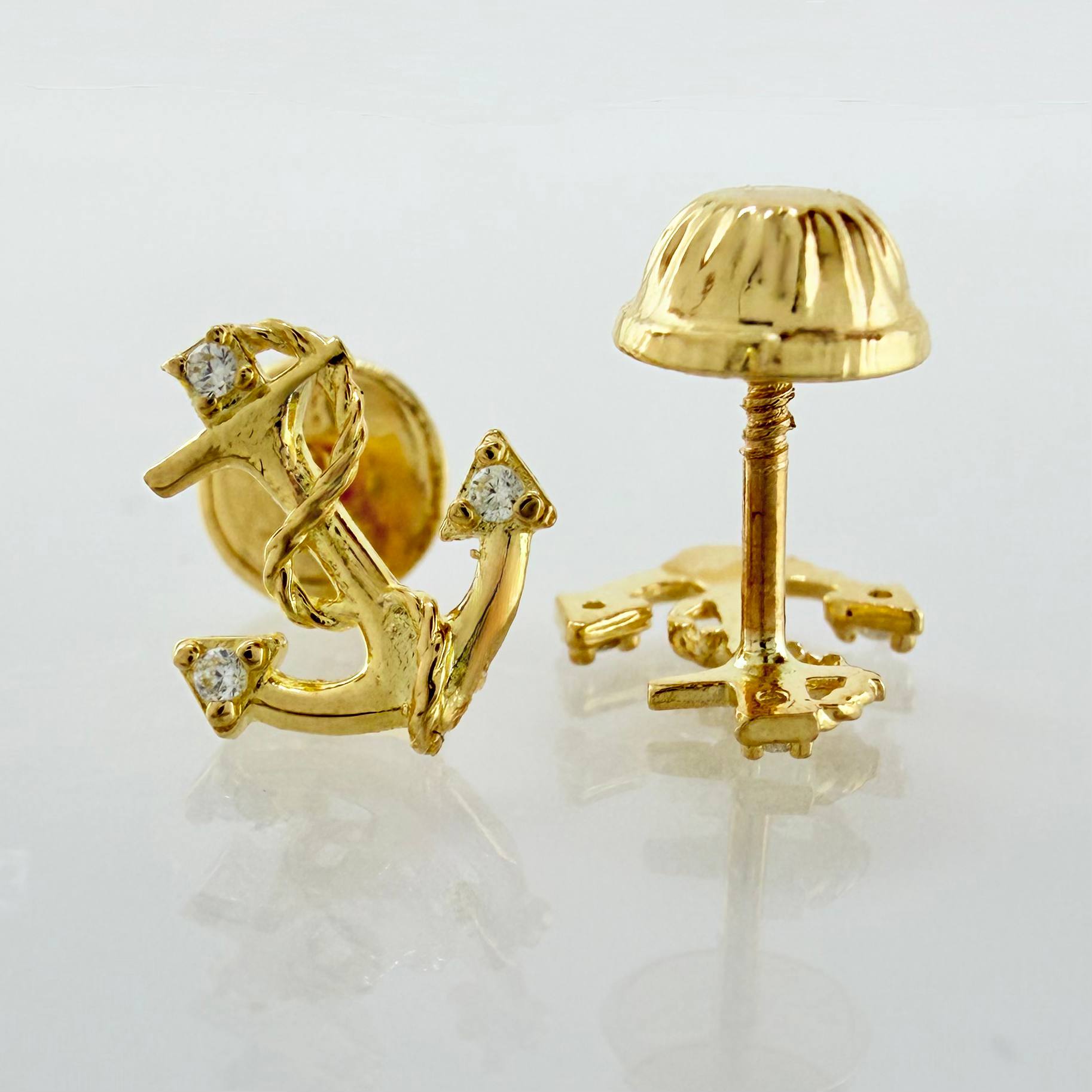 Topos Ancla Destellante 0.85gr / 9mm Oro Amarillo 18K