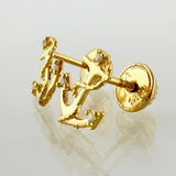 Stud Earrings Ancla Destellante 0.8 g / in / 9 mm Yellow Gold 18K