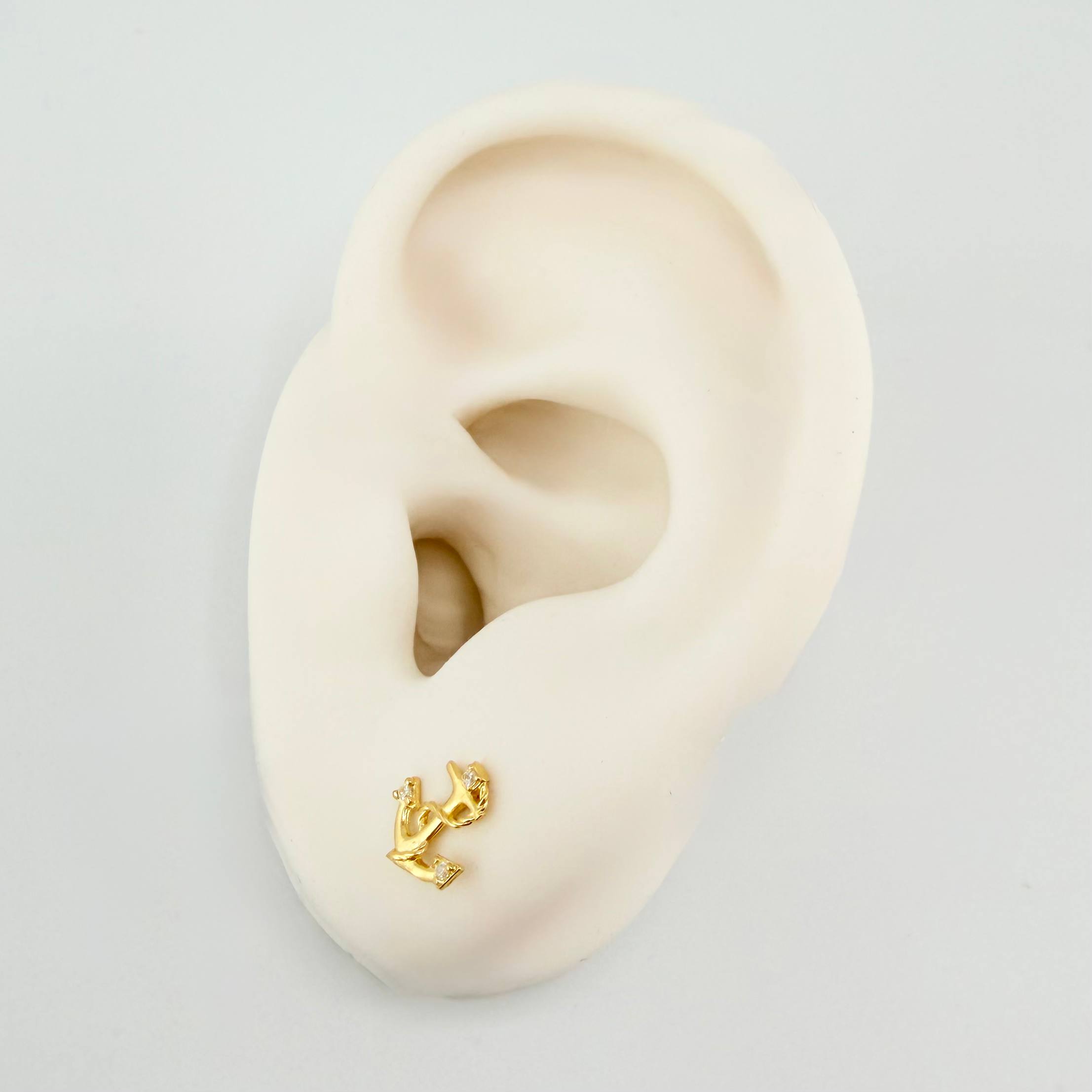 Stud Earrings Ancla Destellante 0.8 g / in / 9 mm Yellow Gold 18K